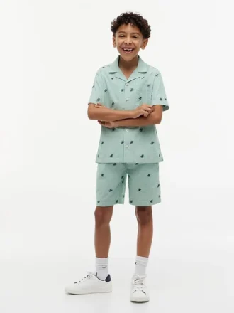 Kids’ Monogram Logo Striped Short