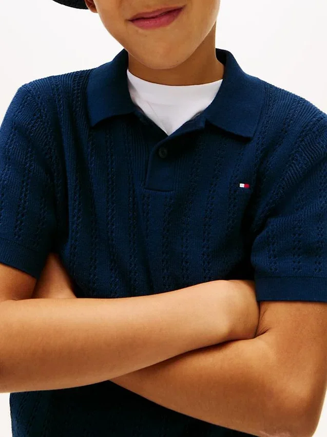 Kids’ Open Knit Sweater Polo Kids’ Open Knit Sweater Polo
