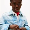 Kids’ Oversize Wavy Flag Denim Jacket