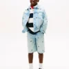 Kids’ Oversize Wavy Flag Denim Jacket