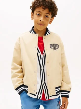 Kids’ Peached Twill Varsity Bomber