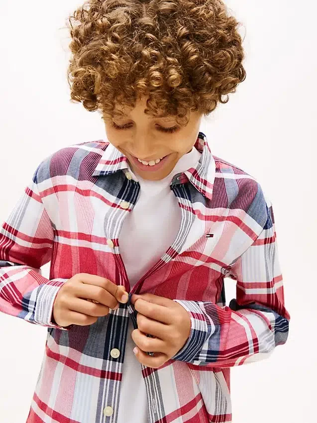 Kids’ Plaid Stretch Oxford Shirt Kids’ Plaid Stretch Oxford Shirt