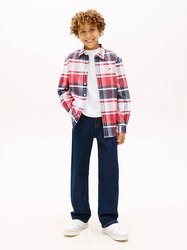 Kids’ Plaid Stretch Oxford Shirt Kids’ Plaid Stretch Oxford Shirt
