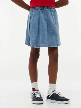 Kids’ Pleated Denim Skirt