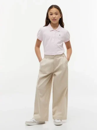 Kids’ Puff-Sleeve Stretch Polo