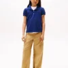 Kids’ Puff-Sleeve Stretch Polo