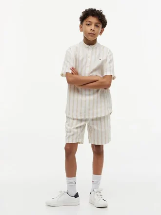 Kids’ Relaxed Striped Linen-Blend Short Kids’ Relaxed Striped Linen-Blend Short