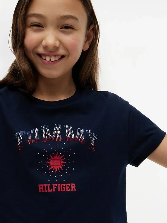 Kids’ Rhinestone Tommy Logo T-Shirt Kids’ Rhinestone Tommy Logo T-Shirt