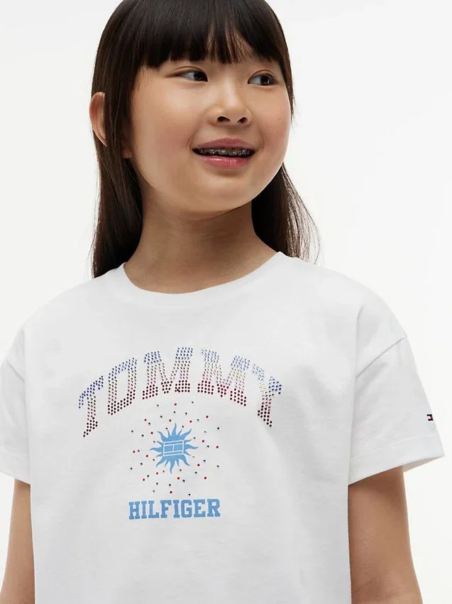 Kids’ Rhinestone Tommy Logo T-Shirt Kids’ Rhinestone Tommy Logo T-Shirt