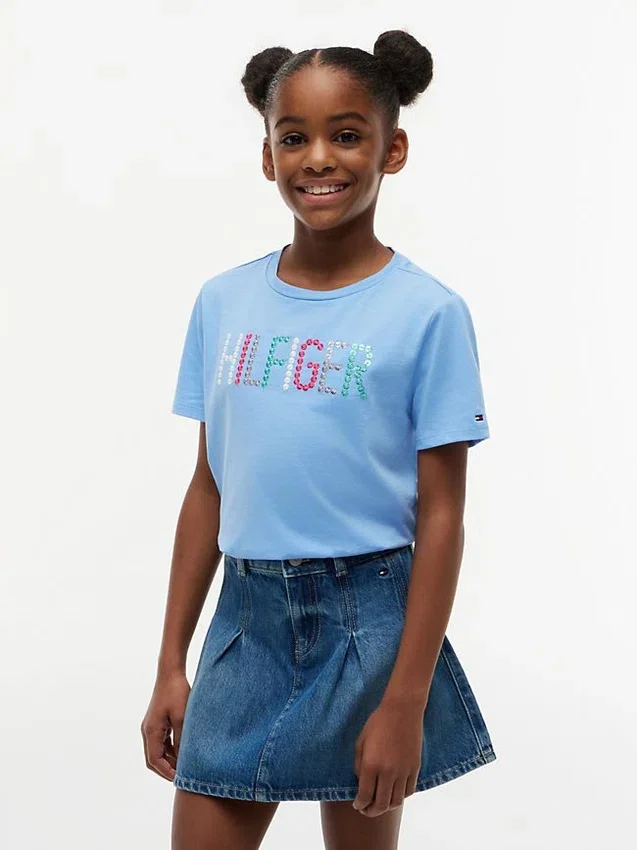 Kids’ Sequin Hilfiger Logo T-Shirt Kids’ Sequin Hilfiger Logo T-Shirt