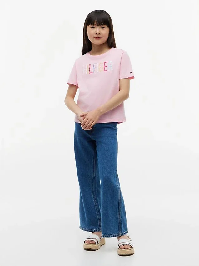 Kids’ Sequin Hilfiger Logo T-Shirt Kids’ Sequin Hilfiger Logo T-Shirt