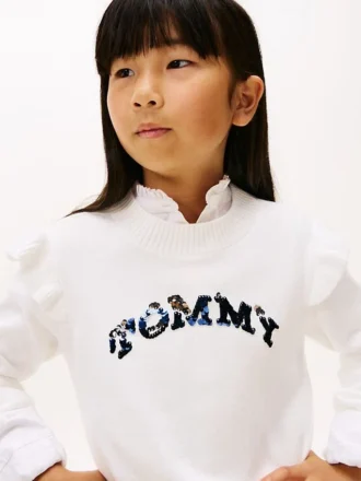 Kids’ Sequin Logo Ruffle Sweater