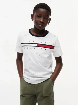 Kids’ Signature Flag Stripe Logo T-Shirt