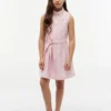 Kids’ Sleeveless Belted Shirtdress
