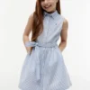 Kids’ Sleeveless Belted Shirtdress Kids’ Sleeveless Belted Shirtdress