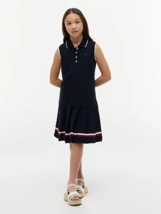 Kids’ Sleeveless Pleated Polo Dress