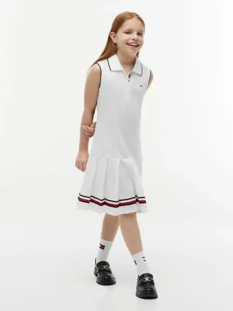 Kids’ Sleeveless Pleated Polo Dress