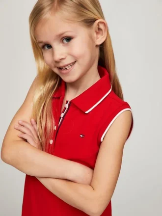 Kids’ Sleeveless Pleated Polo Dress