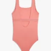 Kids’ Square-Neck Logo Swimsuit