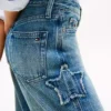 Kids’ Star Motif High-Rise Wide Leg Jean