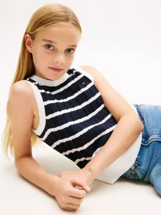 Kids’ Stripe Cable Knit Vest