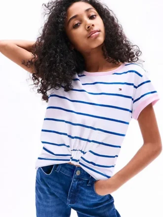 Kids’ Stripe Knot-Hem T-Shirt