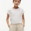 Kids’ Stripe Lettuce-Trim Sleeve T-Shirt