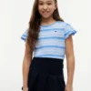 Kids’ Stripe Lettuce-Trim Sleeve T-Shirt