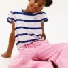 Kids’ Stripe Lettuce-Trim Sleeve T-Shirt