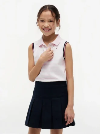 Kids’ Stripe Sleeveless Stretch Polo