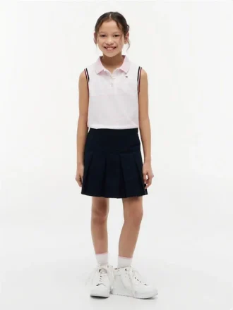 Kids’ Stripe Sleeveless Stretch Polo