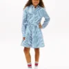 Kids’ Stripe Tiered Poplin Shirtdress