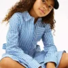 Kids’ Stripe Tiered Poplin Shirtdress