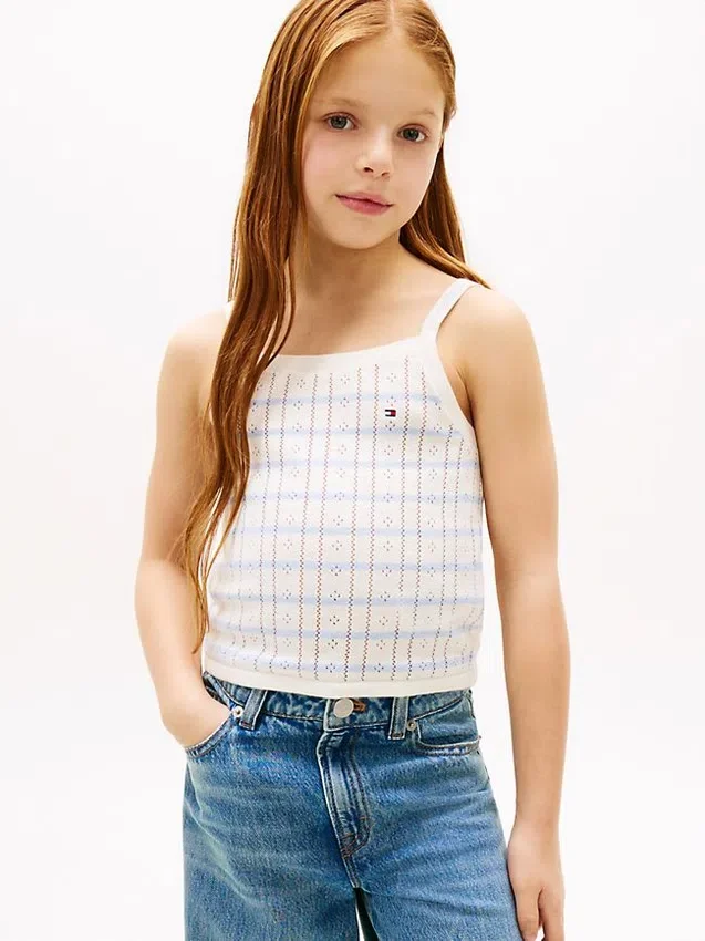 Kids’ Striped Pointelle Sweater Tank Kids’ Striped Pointelle Sweater Tank