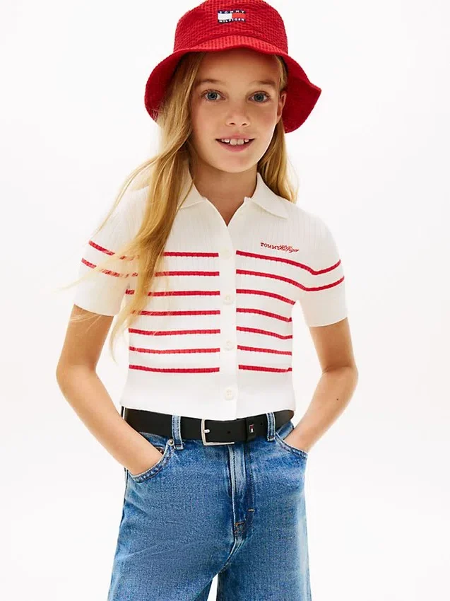 Kids’ Striped Ribbed Cardigan Polo Kids’ Striped Ribbed Cardigan Polo