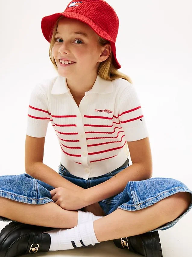 Kids’ Striped Ribbed Cardigan Polo Kids’ Striped Ribbed Cardigan Polo