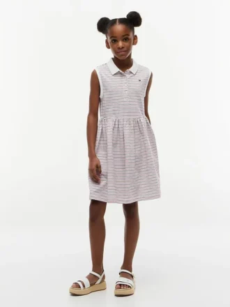 Kids’ Striped Sleeveless Polo Dress