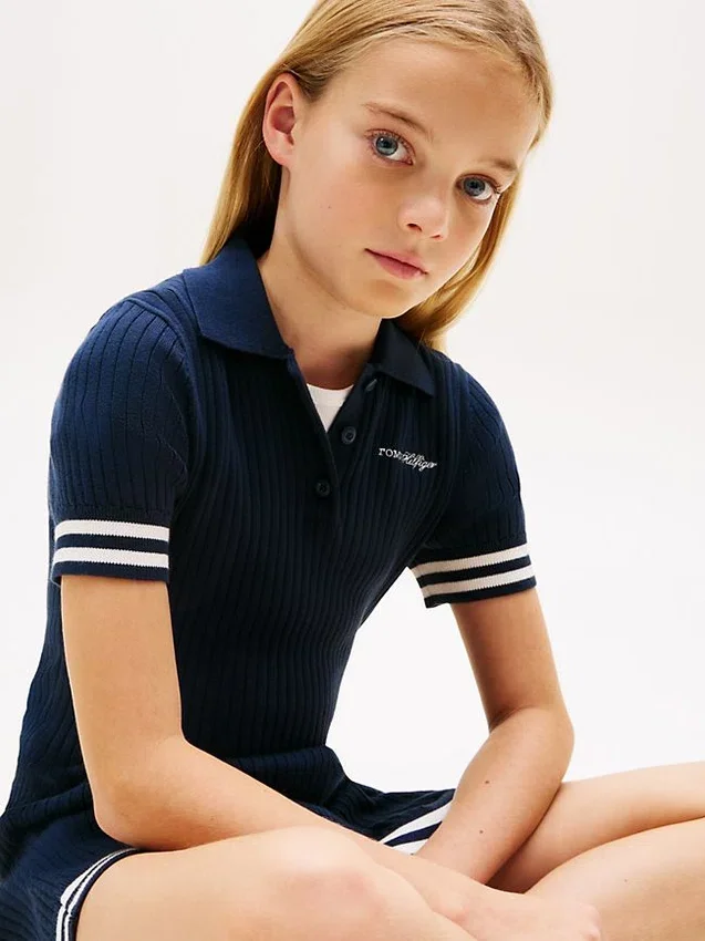 Kids’ Striped Sweater Polo Dress Kids’ Striped Sweater Polo Dress
