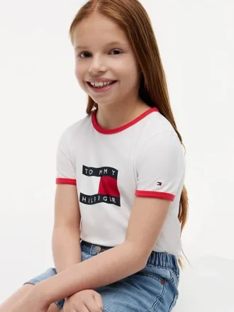 Kids’ Wavy Flag Logo Ringer T-Shirt