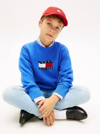 Kids’ Wavy Flag Logo Sweater