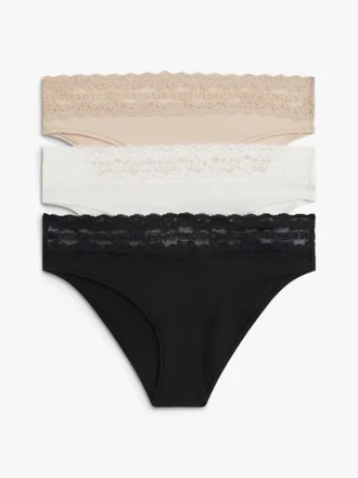 Lace-Trim Bikini Brief 3-Pack