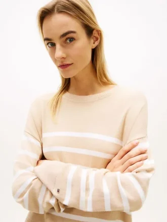 Layered-Look Lightweight Stripe Sweater