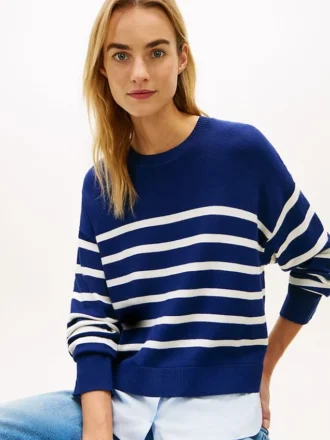 Layered-Look Lightweight Stripe Sweater