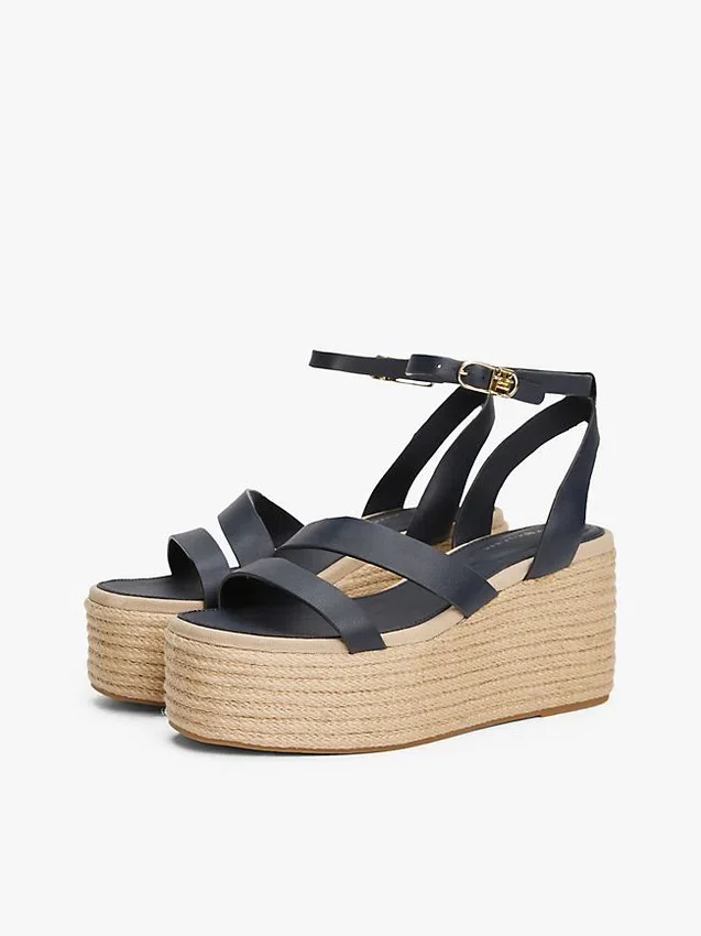 Leather-Strap Platform Espadrille Leather-Strap Platform Espadrille