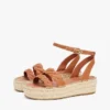 Leather Twist-Strap Platform Espadrille