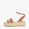 Leather Twist-Strap Platform Espadrille