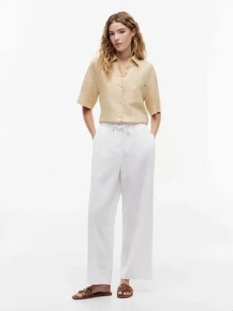 Lightweight Linen-Blend Pull-On Pant