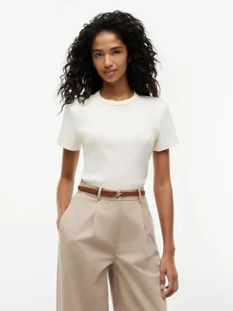 Lightweight Rib-Knit T-Shirt