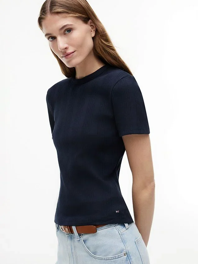 Lightweight Rib-Knit T-Shirt Lightweight Rib-Knit T-Shirt