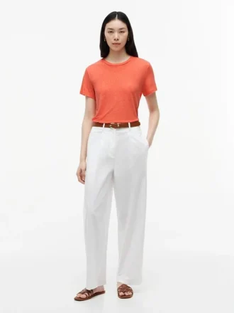 Linen-Blend Crewneck T-Shirt